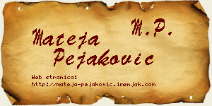 Mateja Pejaković vizit kartica